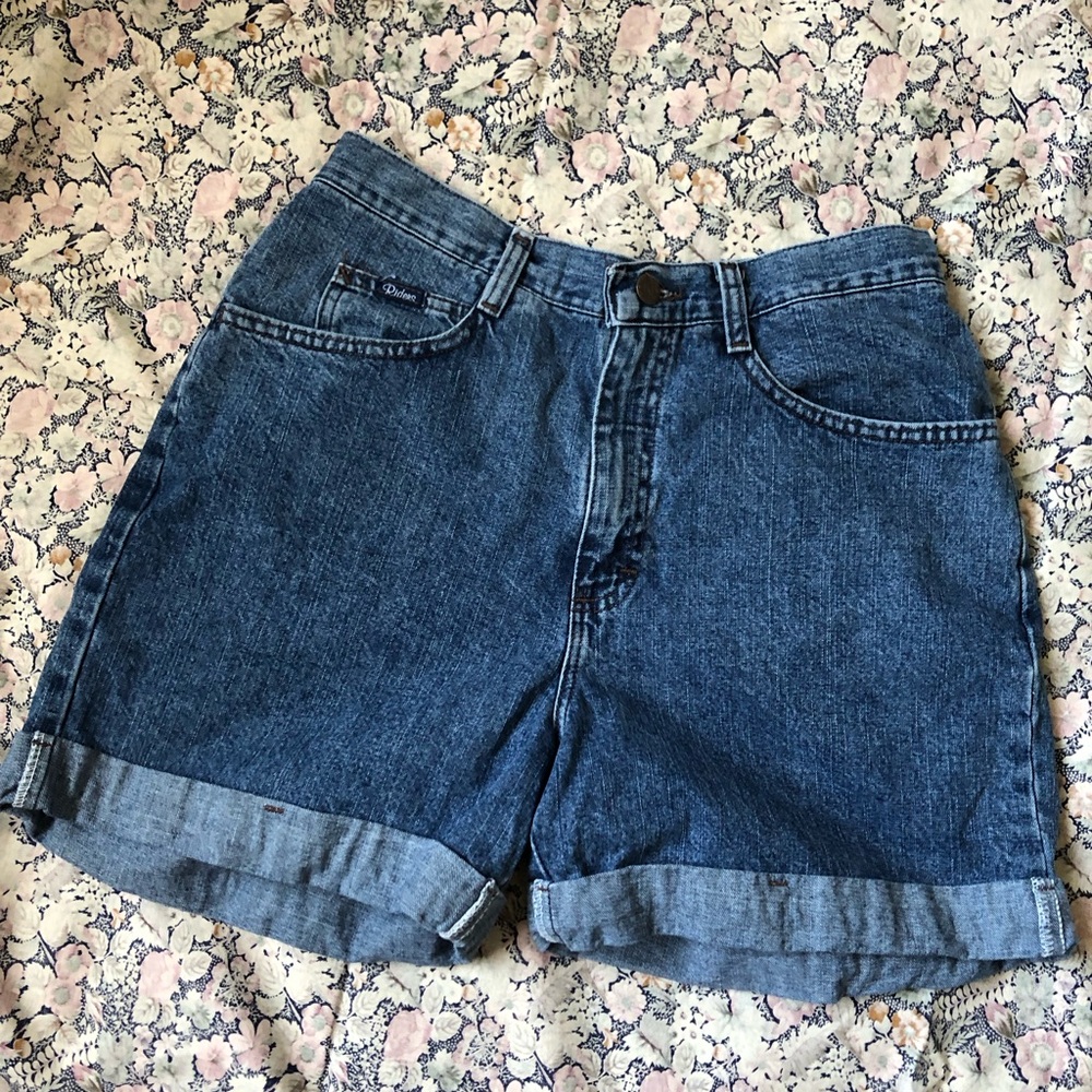 Lee Riders Vintage Blue Denim Shorts Size 8M Roll-Cuff
